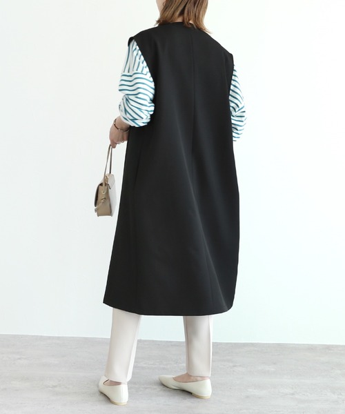 reca（レカ）の「ロングベスト（ベスト・レディース・ブラック/ライトベージュ・M）」の8枚目の写真