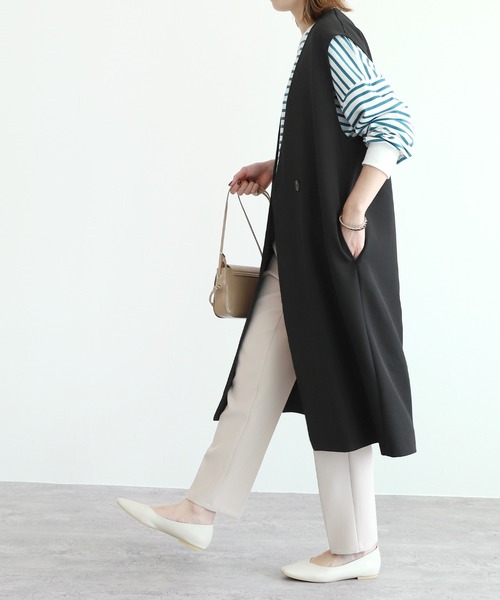 reca（レカ）の「ロングベスト（ベスト・レディース・ブラック/ライトベージュ・M）」の9枚目の写真