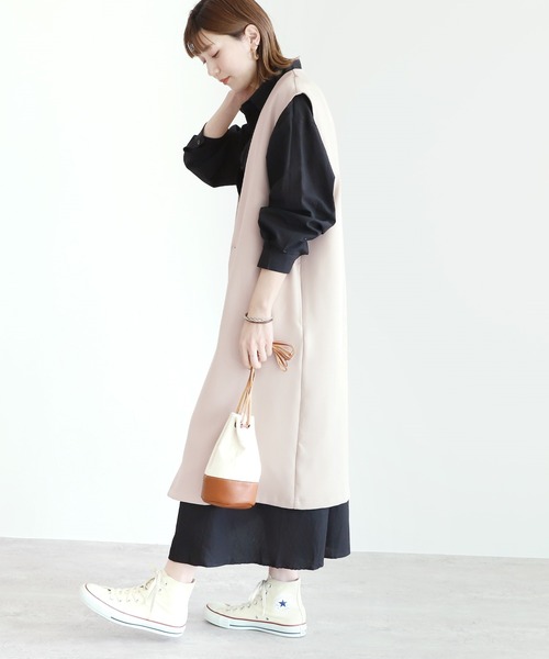 reca（レカ）の「ロングベスト（ベスト・レディース・ブラック/ライトベージュ・M）」の15枚目の写真