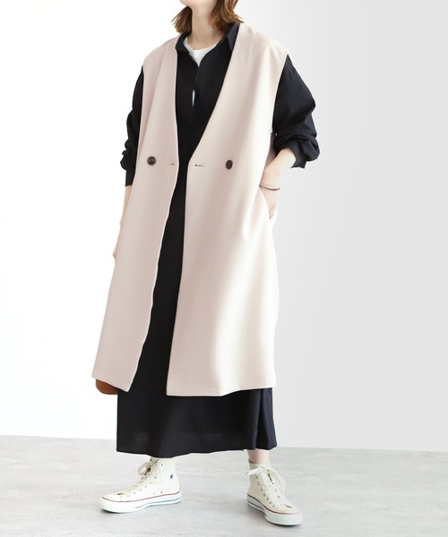 reca（レカ）の「ロングベスト（ベスト・レディース・ブラック/ライトベージュ・M）」の16枚目の写真