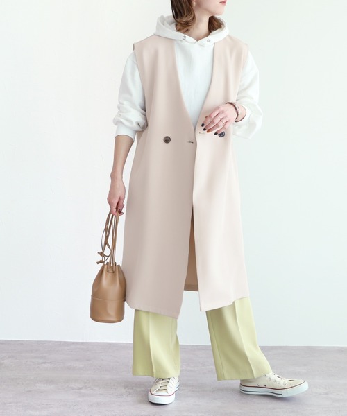 reca（レカ）の「ロングベスト（ベスト・レディース・ブラック/ライトベージュ・M）」の11枚目の写真