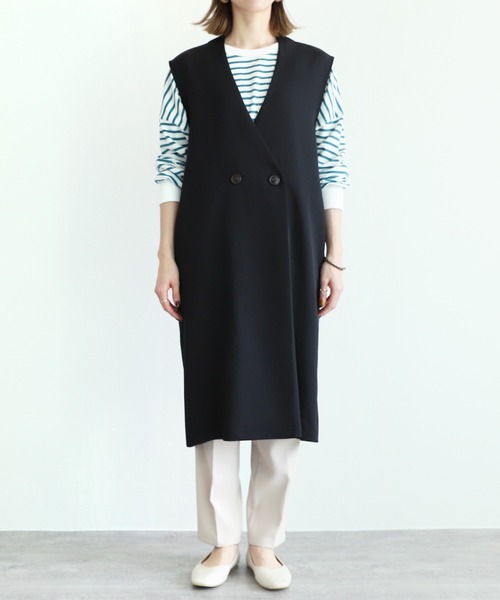 reca（レカ）の「ロングベスト（ベスト・レディース・ブラック/ライトベージュ・M）」の17枚目の写真