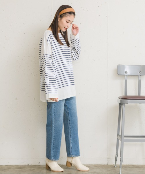 RETRO GIRL(レトロガール)の「パネルボーダーTee(Tシャツ/カットソー・レディース・オレンジ/ブルー/ホワイト系その他/グリーン・FREE)」の7枚目の写真