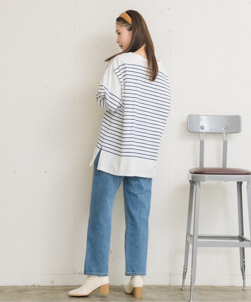 RETRO GIRL(レトロガール)の「パネルボーダーTee(Tシャツ/カットソー・レディース・オレンジ/ブルー/ホワイト系その他/グリーン・FREE)」の8枚目の写真