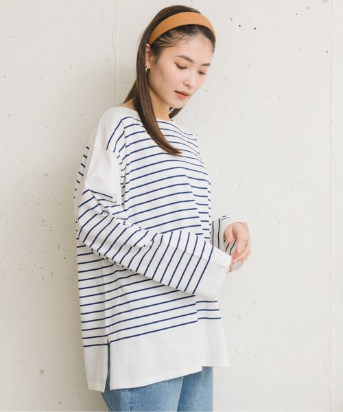 RETRO GIRL(レトロガール)の「パネルボーダーTee(Tシャツ/カットソー・レディース・オレンジ/ブルー/ホワイト系その他/グリーン・FREE)」の13枚目の写真