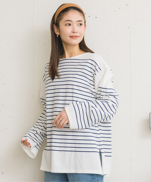 RETRO GIRL(レトロガール)の「パネルボーダーTee(Tシャツ/カットソー・レディース・オレンジ/ブルー/ホワイト系その他/グリーン・FREE)」の11枚目の写真