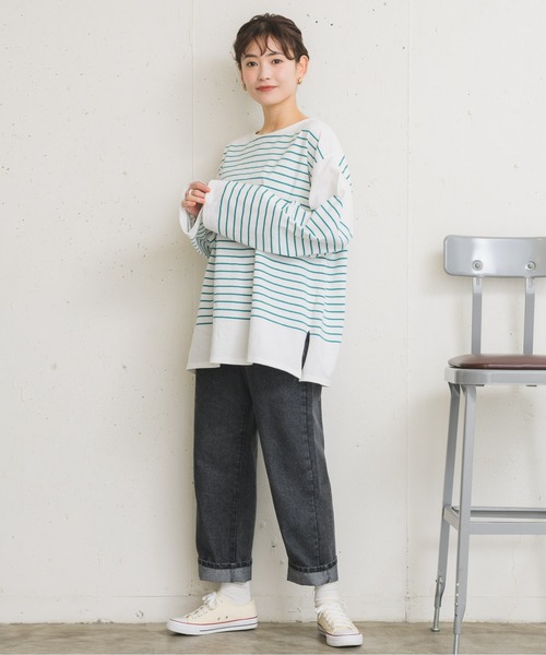 RETRO GIRL(レトロガール)の「パネルボーダーTee(Tシャツ/カットソー・レディース・オレンジ/ブルー/ホワイト系その他/グリーン・FREE)」の18枚目の写真