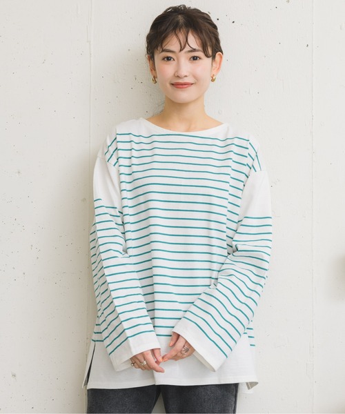 RETRO GIRL(レトロガール)の「パネルボーダーTee(Tシャツ/カットソー・レディース・オレンジ/ブルー/ホワイト系その他/グリーン・FREE)」の22枚目の写真