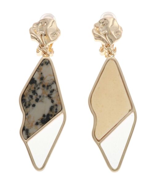 MURUA(ムルーア)の「スライスストーンイヤリング(イヤリング・レディース・ベージュ/カーキ・FREE)」の1枚目の写真