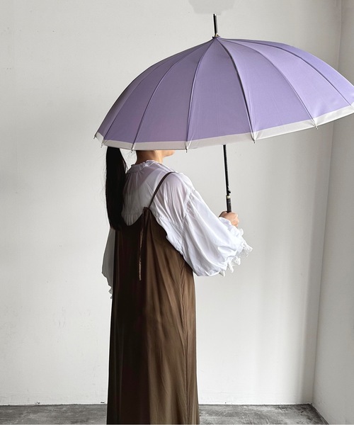 COMMON WARE（コモンウェアー）の「NT:16本骨バイカラー 耐風 アンブレラ　長傘（長傘・レディース・ネイビー/ラベンダー/ピンクベージュ/ライトグレー/グレイッシュベージュ/ミント/ライラック・FREE）」の19枚目の写真