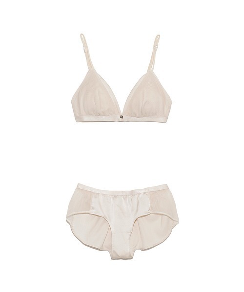 LILY BROWN（リリーブラウン）の「【LILY BROWN Lingerie】シアーチュールサテンコンビ／ブラレット×ショーツセット（ブラ&ショーツ・レディース・アイボリー/ブラウン/ブラック・SMALL/MEDIUM）」の2枚目の写真