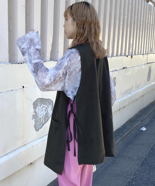 byYOUANCE(バイユアンス)の「ノーカラーリボンベスト(ベスト・レディース・ホワイト/ブラック/グレー/インディゴブルー/ブラック系その他/ブラウン系その他/ブラック系その他2/その他1/キャメル・FREE)」の18枚目の写真