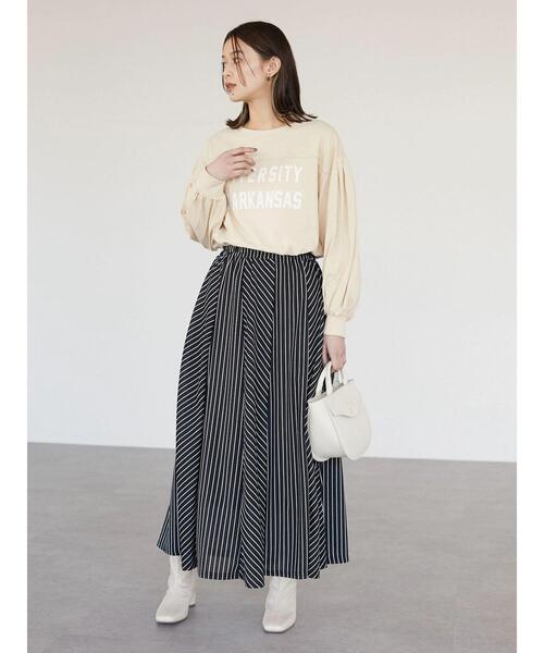 RAY CASSIN FAVORI（レイカズンフェバリ）の「・RAY CASSIN ロゴptタックロンT（Tシャツ/カットソー・レディース・イエロー/グリーン/チャコールグレー/オフホワイト・FREE）」の12枚目の写真