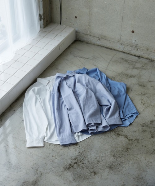 flaner(フラネ)の「Loose assort regular collar shirt/ルーズアソートレギュラーカラーシャツ(シャツ/ブラウス・レディース・ホワイト/サックスブルー/ストライプ/ブラック/イエロー/ライトグレー・MEDIUM/LARGE)」の11枚目の写真