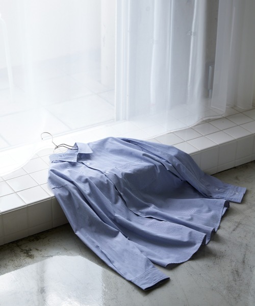 flaner(フラネ)の「Loose assort regular collar shirt/ルーズアソートレギュラーカラーシャツ(シャツ/ブラウス・レディース・ホワイト/サックスブルー/ストライプ/ブラック/イエロー/ライトグレー・MEDIUM/LARGE)」の22枚目の写真