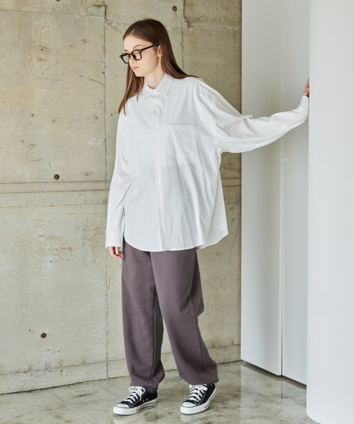 flaner(フラネ)の「Loose assort regular collar shirt/ルーズアソートレギュラーカラーシャツ(シャツ/ブラウス・レディース・ホワイト/サックスブルー/ストライプ/ブラック/イエロー/ライトグレー・MEDIUM/LARGE)」の18枚目の写真