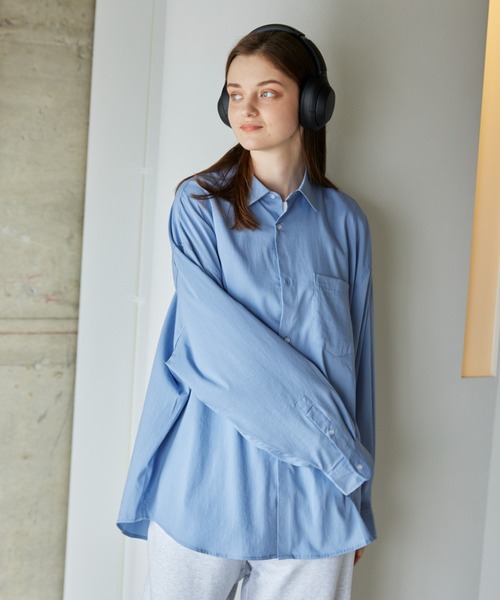 flaner(フラネ)の「Loose assort regular collar shirt/ルーズアソートレギュラーカラーシャツ(シャツ/ブラウス・レディース・ホワイト/サックスブルー/ストライプ/ブラック/イエロー/ライトグレー・MEDIUM/LARGE)」の8枚目の写真