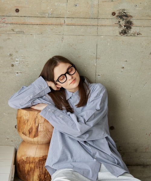 flaner(フラネ)の「Loose assort regular collar shirt/ルーズアソートレギュラーカラーシャツ(シャツ/ブラウス・レディース・ホワイト/サックスブルー/ストライプ/ブラック/イエロー/ライトグレー・MEDIUM/LARGE)」の20枚目の写真