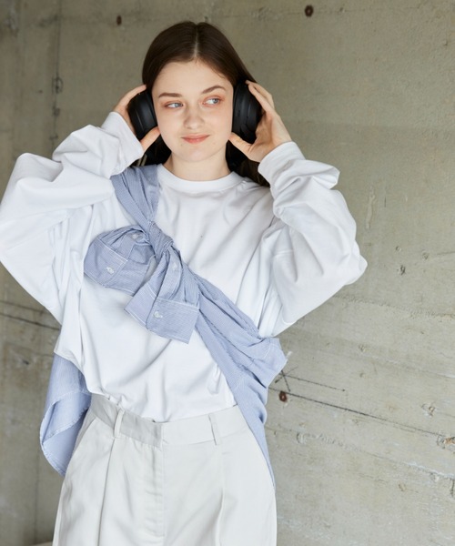 flaner(フラネ)の「Loose assort regular collar shirt/ルーズアソートレギュラーカラーシャツ(シャツ/ブラウス・レディース・ホワイト/サックスブルー/ストライプ/ブラック/イエロー/ライトグレー・MEDIUM/LARGE)」の16枚目の写真