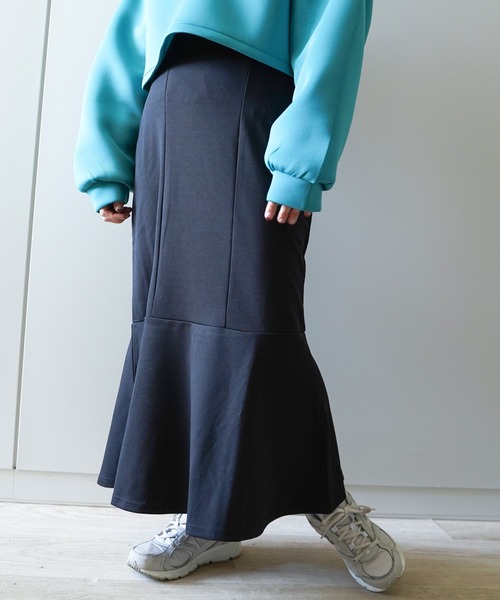 VENCEEXCHANGE（ヴァンスエクスチェンジ）の「マーメイドロングスカート（スカート・レディース・ブラック/ライトグレー/グリーン・M）」の5枚目の写真