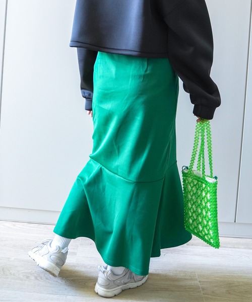 VENCEEXCHANGE（ヴァンスエクスチェンジ）の「マーメイドロングスカート（スカート・レディース・ブラック/ライトグレー/グリーン・M）」の7枚目の写真