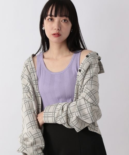 LOWRYS FARM（ローリーズファーム）の「ランダムテレコタンク　267045（タンクトップ・レディース・ホワイト/パープル/グレー/グリーン・FREE）」の11枚目の写真