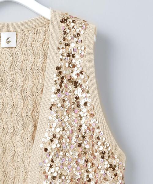 ベスト ＜6(ROKU)＞SEQUINS VEST/ベスト