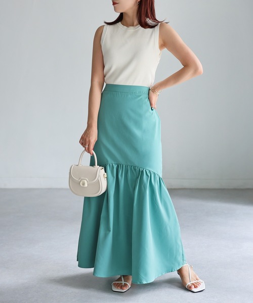 Riberry（リベリー）の「タイプライターマーメイドスカート（スカート・レディース・ライトグレー/グリーン/ネイビー・MEDIUM）」の11枚目の写真