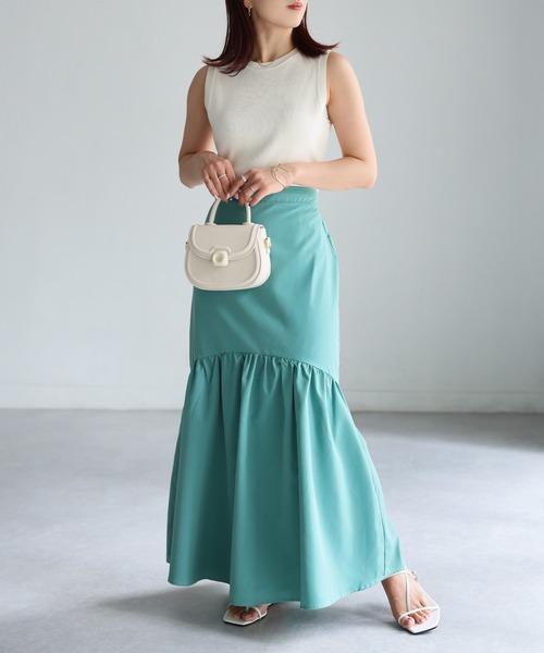 Riberry（リベリー）の「タイプライターマーメイドスカート（スカート・レディース・ライトグレー/グリーン/ネイビー・MEDIUM）」の12枚目の写真