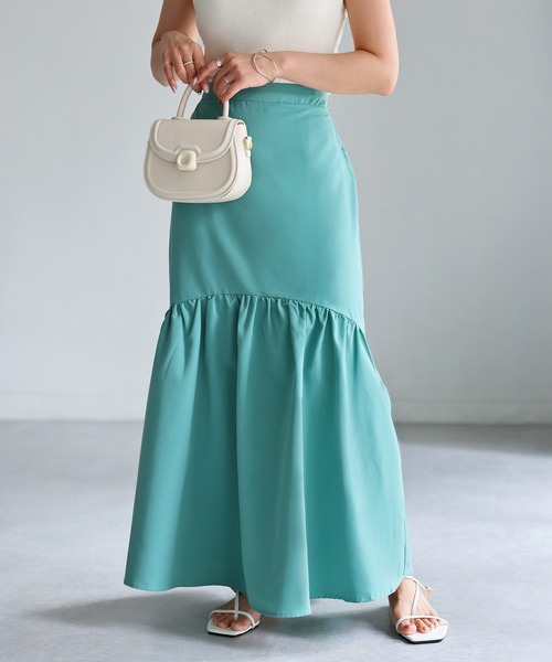 Riberry（リベリー）の「タイプライターマーメイドスカート（スカート・レディース・ライトグレー/グリーン/ネイビー・MEDIUM）」の6枚目の写真