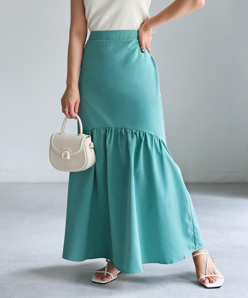 Riberry（リベリー）の「タイプライターマーメイドスカート（スカート・レディース・ライトグレー/グリーン/ネイビー・MEDIUM）」の10枚目の写真