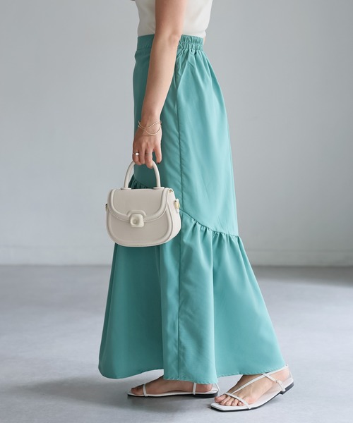 Riberry（リベリー）の「タイプライターマーメイドスカート（スカート・レディース・ライトグレー/グリーン/ネイビー・MEDIUM）」の9枚目の写真