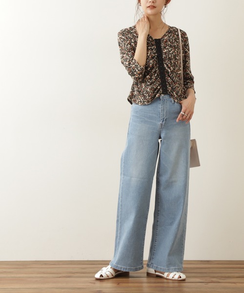 N.(N. Natural Beauty Basic)(エヌエヌナチュラルビューティーベーシック)の「【SOMETHING】LISA WIDE(デニムパンツ・レディース・グレー/ブルー・X-SMALL/SMALL)」の2枚目の写真