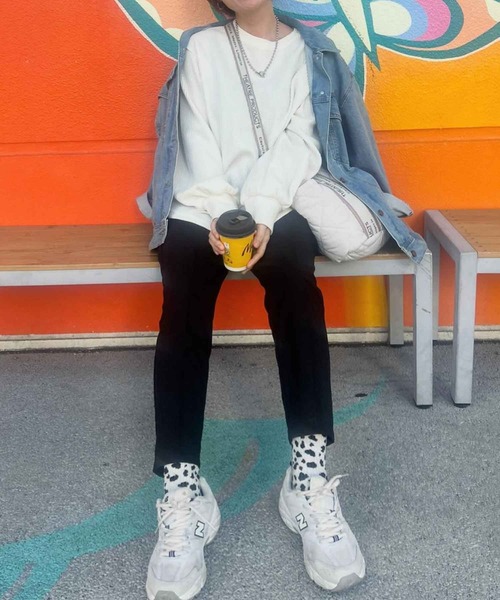 reca(レカ)の「着回力抜群!ボリューム袖ワッフルプルオーバー(スウェット・レディース・グリーン/チャコール/オフホワイト/ライラック/グリーン系その他/ブルー系/ライトグレー/ブラック/ベージュ/モカ・FREE)」の14枚目の写真