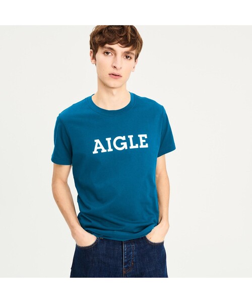 AIGLE(エーグル)の「吸水速乾 グラフィック 半袖Tシャツ(AIGLE)(Tシャツ/カットソー・メンズ・ホワイト/ダークブルー/チャコール・LL/S/M/L)」の3枚目の写真