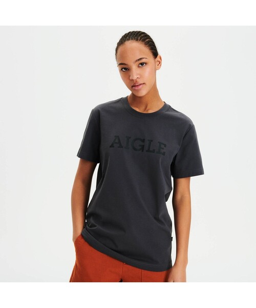 AIGLE(エーグル)の「吸水速乾 グラフィック 半袖Tシャツ(AIGLE)(Tシャツ/カットソー・メンズ・ホワイト/ダークブルー/チャコール・LL/S/M/L)」の2枚目の写真