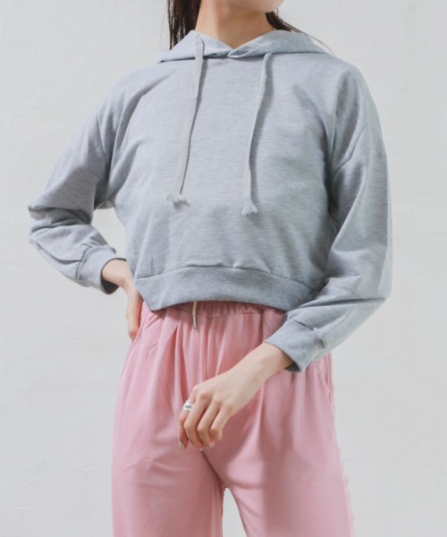Alite cloth（アリーテクロス）の「ﾙｰｽﾞﾌｨｯﾄﾌﾟﾙｵｰﾊﾞｰｼﾝﾌﾟﾙﾊﾟｰｶｰ（パーカー・レディース・ピンク/ホワイト/グレー・FREE）」の4枚目の写真