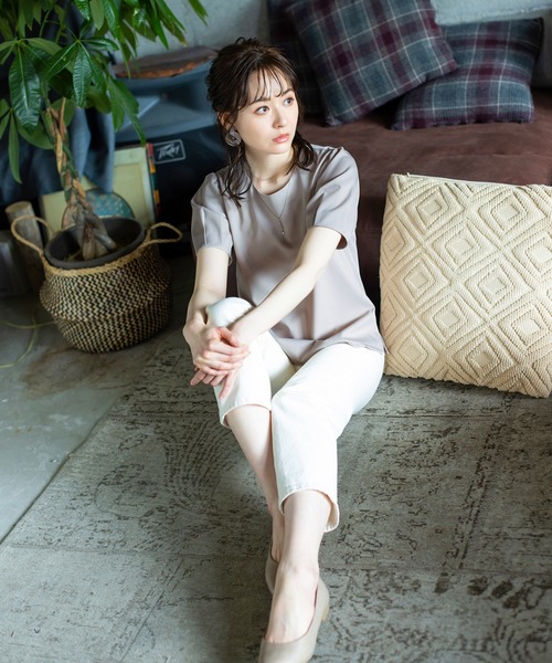 Tiaclasse（ティアクラッセ）の「【洗える】シンプルで使いやすいタックパフ袖ブラウス（シャツ/ブラウス・レディース・グレイッシュベージュ/ブラック系その他/ネイビー/オフホワイト/ブラック/ブルー系その他・L/M）」の21枚目の写真