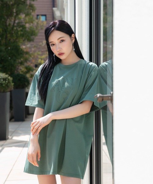 ANDGEEBEE（アンジービー）の「UNISEX エンボスロゴTシャツ（Tシャツ/カットソー・レディース・グリーン/オートミール・MEDIUM）」の9枚目の写真