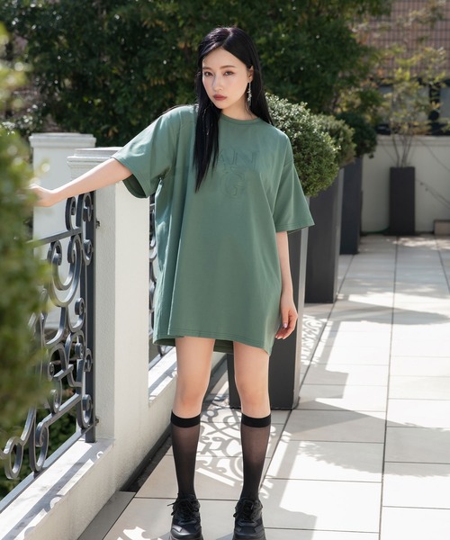 ANDGEEBEE（アンジービー）の「UNISEX エンボスロゴTシャツ（Tシャツ/カットソー・レディース・グリーン/オートミール・MEDIUM）」の11枚目の写真