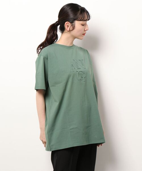 ANDGEEBEE（アンジービー）の「UNISEX エンボスロゴTシャツ（Tシャツ/カットソー・レディース・グリーン/オートミール・MEDIUM）」の17枚目の写真