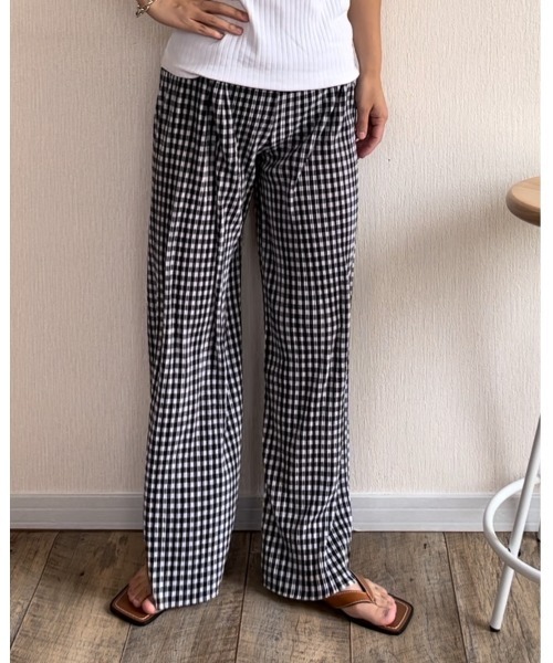 Ritzy（リッツィー）の「プリーツチェックワイドパンツ（その他パンツ・レディース・ライトブルー/ブラック/イエロー/グリーン・FREE）」の7枚目の写真
