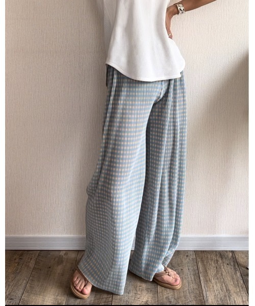Ritzy（リッツィー）の「プリーツチェックワイドパンツ（その他パンツ・レディース・ライトブルー/ブラック/イエロー/グリーン・FREE）」の10枚目の写真