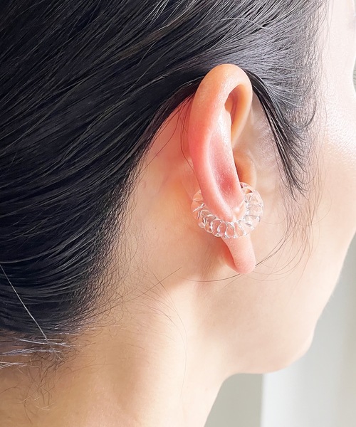 gargle（ガーグル）の「gargle ガーグル : クラフトガラス Cネジリ　イヤーカフ（イヤーカフ・レディース・クリア・FREE）」の2枚目の写真