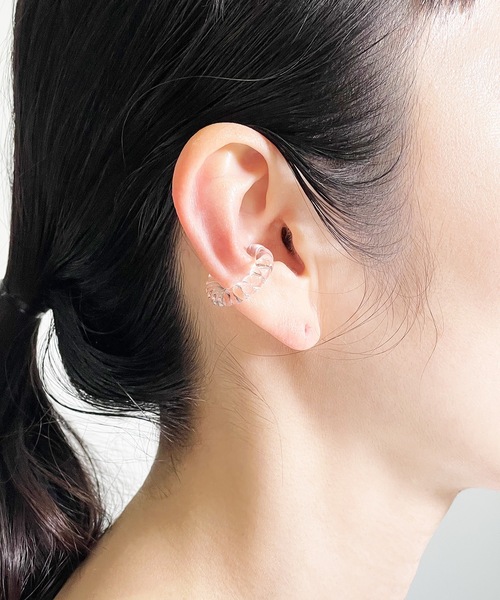 gargle（ガーグル）の「gargle ガーグル : クラフトガラス Cネジリ　イヤーカフ（イヤーカフ・レディース・クリア・FREE）」の6枚目の写真