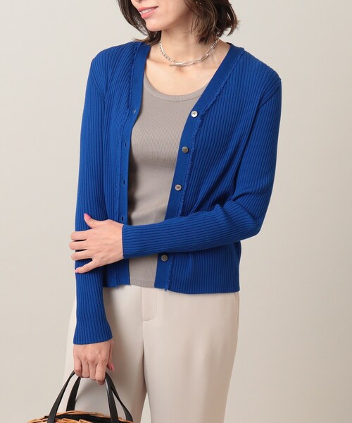 UNTITLED（アンタイトル）の「◆【アンサンブル】リブニットカーディガン（カーディガン/ボレロ・レディース・オフホワイト/ブルー/ブラック/マスタード・04/02/00/44/48）」の3枚目の写真