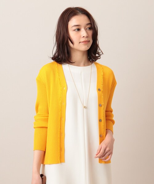 UNTITLED（アンタイトル）の「◆【アンサンブル】リブニットカーディガン（カーディガン/ボレロ・レディース・オフホワイト/ブルー/ブラック/マスタード・04/02/00/44/48）」の4枚目の写真