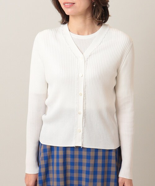 UNTITLED（アンタイトル）の「◆【アンサンブル】リブニットカーディガン（カーディガン/ボレロ・レディース・オフホワイト/ブルー/ブラック/マスタード・04/02/00/44/48）」の6枚目の写真