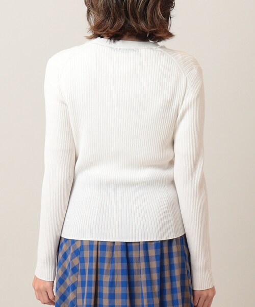 UNTITLED（アンタイトル）の「◆【アンサンブル】リブニットカーディガン（カーディガン/ボレロ・レディース・オフホワイト/ブルー/ブラック/マスタード・04/02/00/44/48）」の8枚目の写真