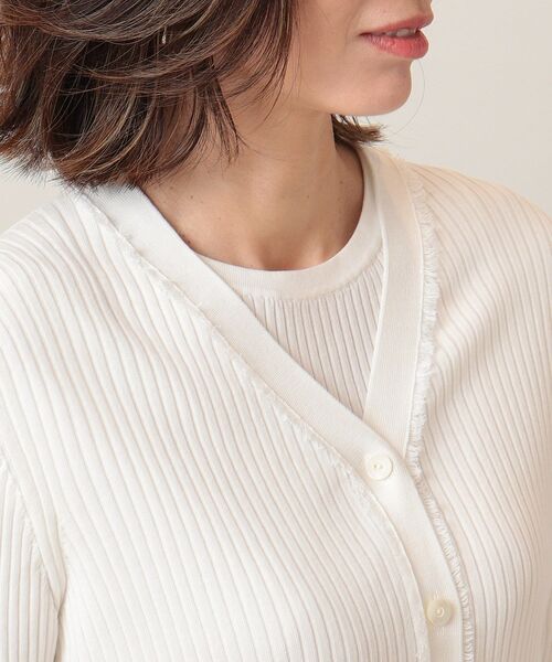 UNTITLED（アンタイトル）の「◆【アンサンブル】リブニットカーディガン（カーディガン/ボレロ・レディース・オフホワイト/ブルー/ブラック/マスタード・04/02/00/44/48）」の9枚目の写真